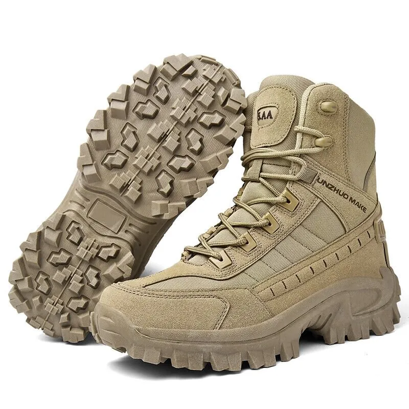 2024Men's Waterproof Outdoor Puncture Resistant Combat Boots (Upgraded Durability)