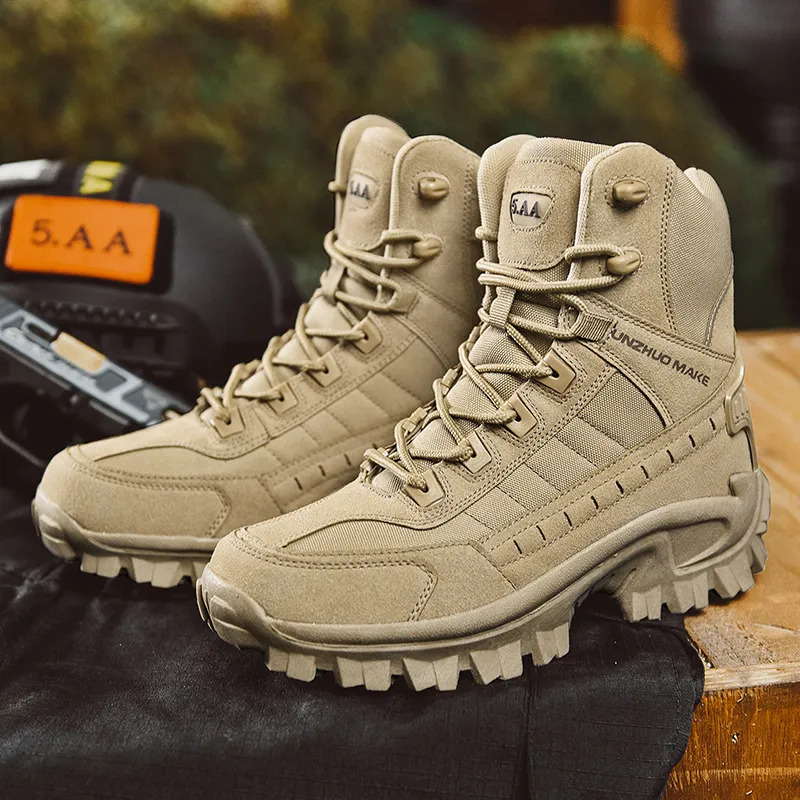 2024Men's Waterproof Outdoor Puncture Resistant Combat Boots (Upgraded Durability)