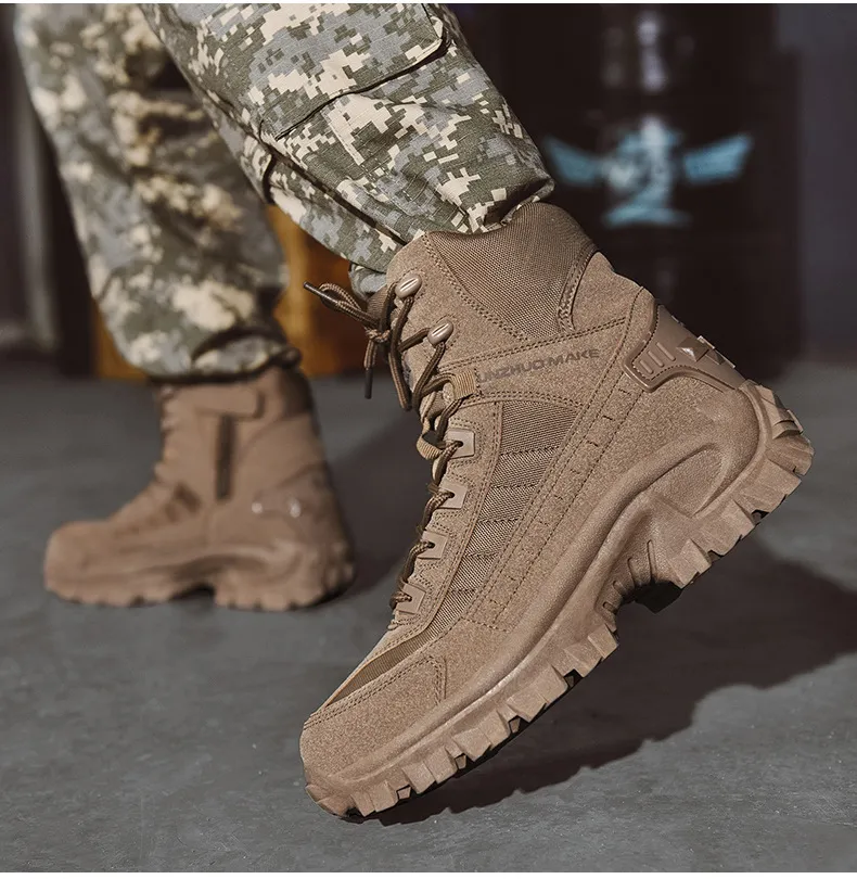 2024Men's Waterproof Outdoor Puncture Resistant Combat Boots (Upgraded Durability)