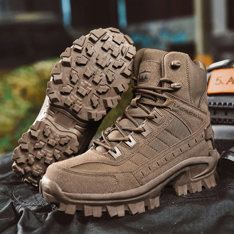 2024Men's Waterproof Outdoor Puncture Resistant Combat Boots (Upgraded Durability)