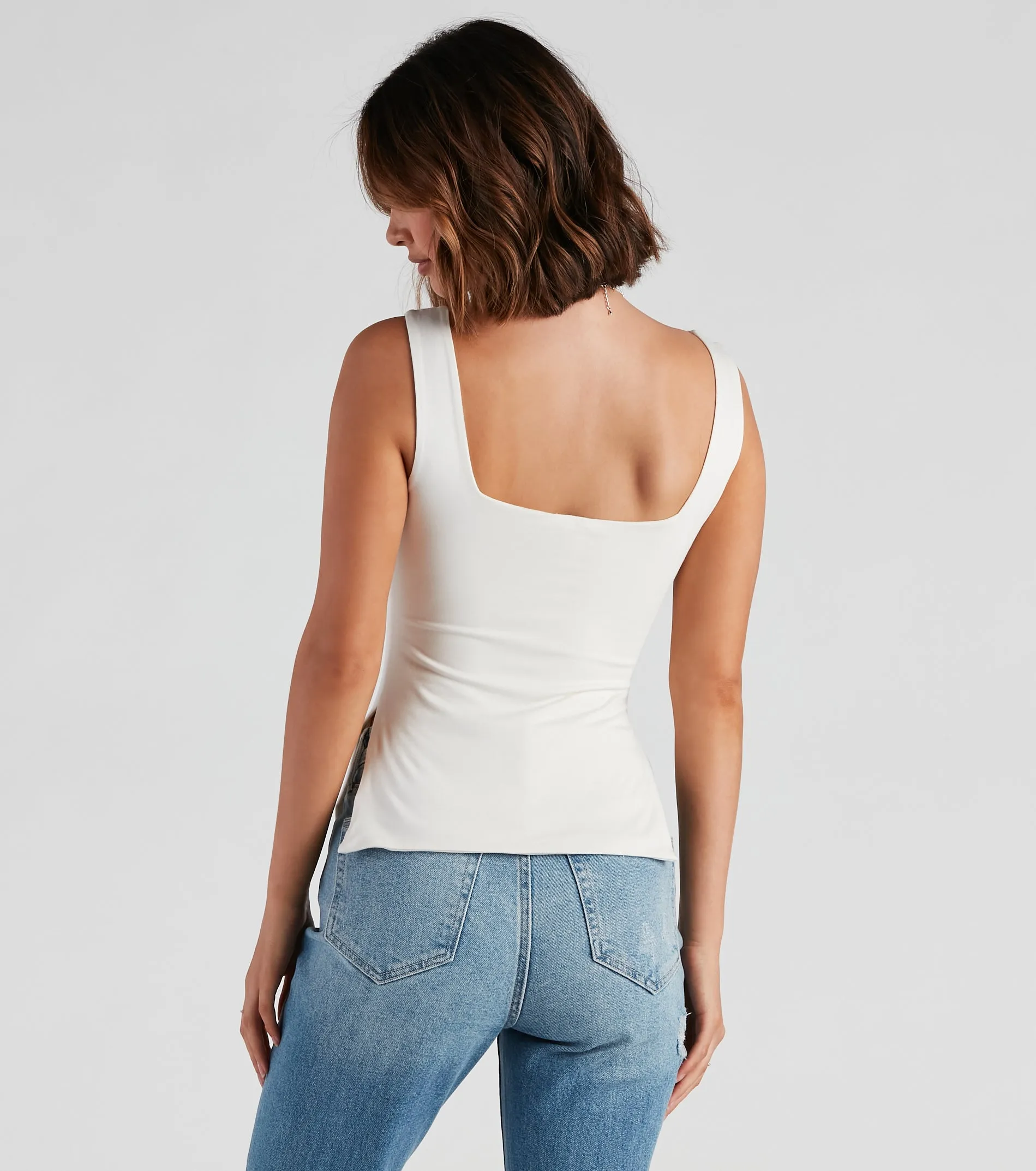 All About Basic Slit Tank Top