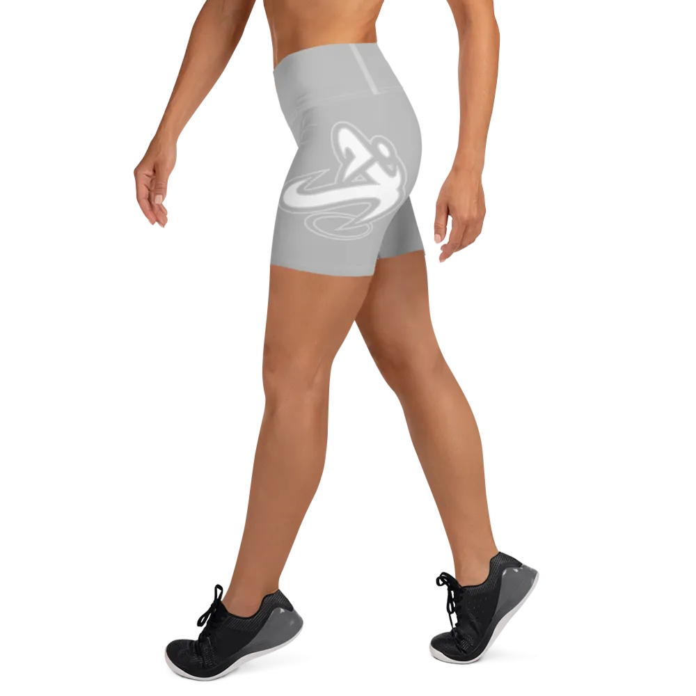 Athletic Apparatus Grey 2 White logo White stitch Yoga Shorts
