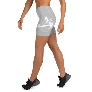 Athletic Apparatus Grey 2 White logo White stitch Yoga Shorts