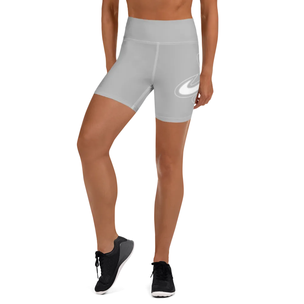 Athletic Apparatus Grey 2 White logo White stitch Yoga Shorts