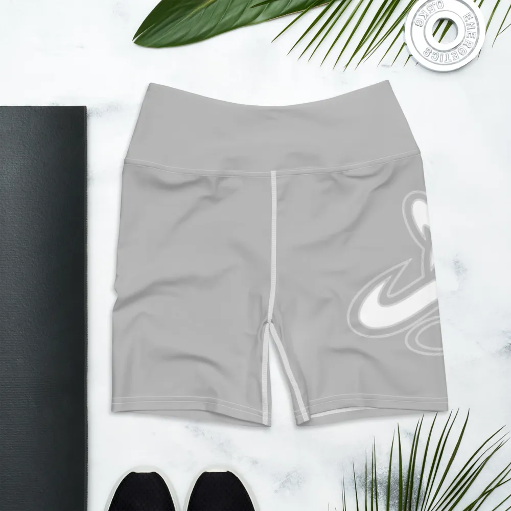 Athletic Apparatus Grey 2 White logo White stitch Yoga Shorts