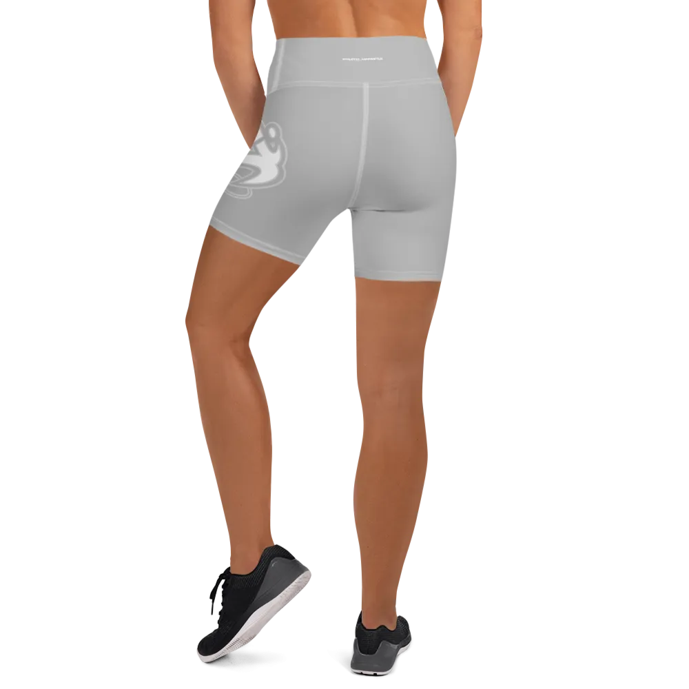 Athletic Apparatus Grey 2 White logo White stitch Yoga Shorts