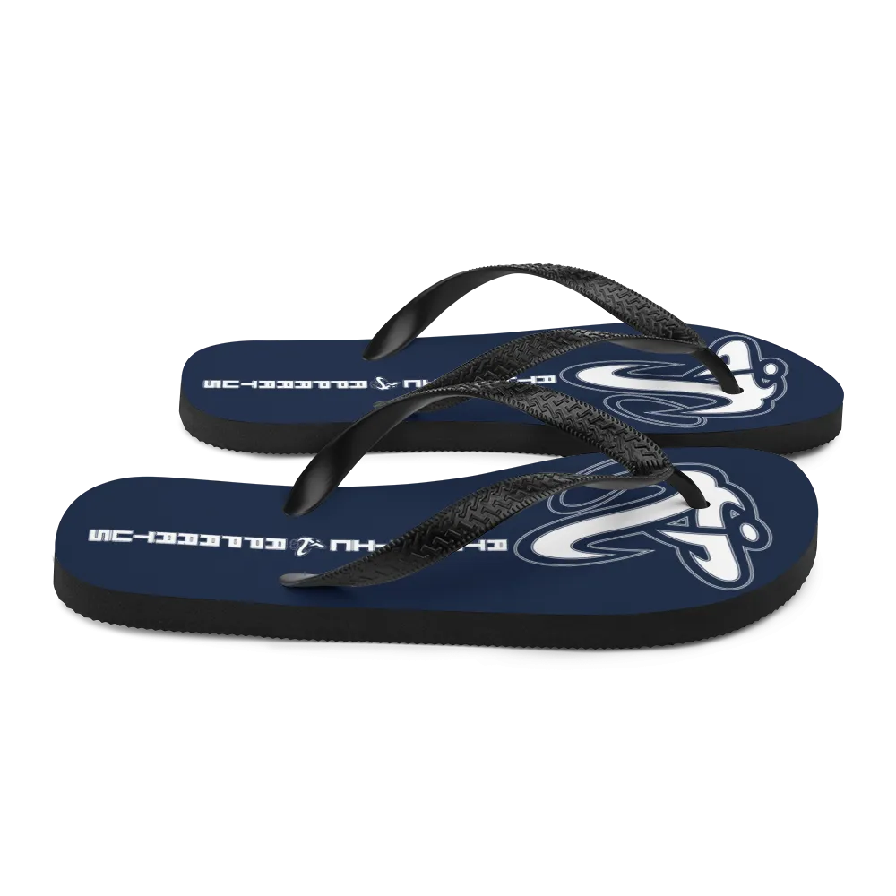Athletic Apparatus Navy White logo Flip-Flops