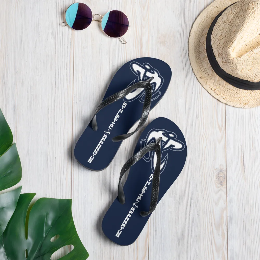 Athletic Apparatus Navy White logo Flip-Flops
