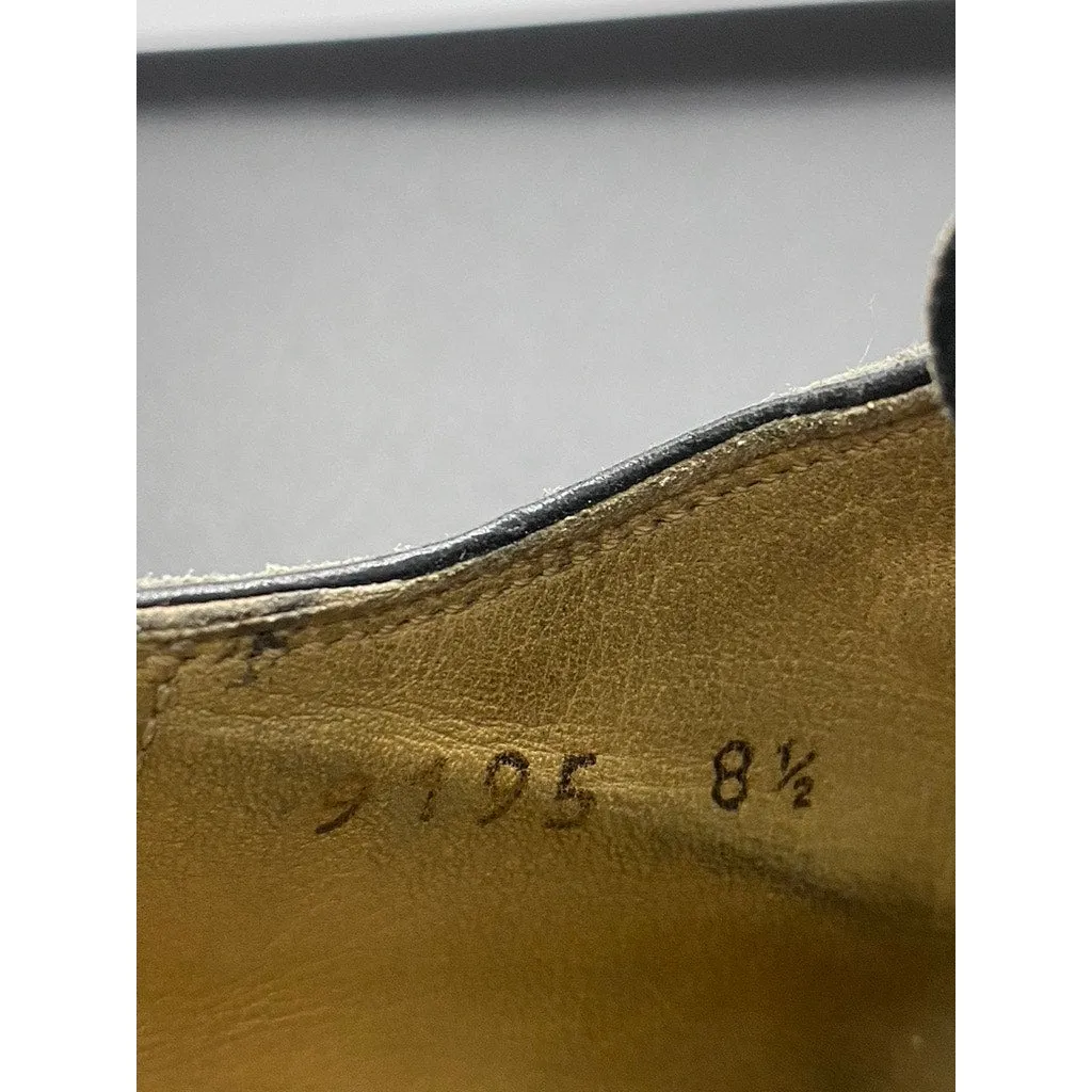 BARNEYS NEW YORK Men's Vintage Black Leather Round-Toe Monk Strap Loafer 8.5