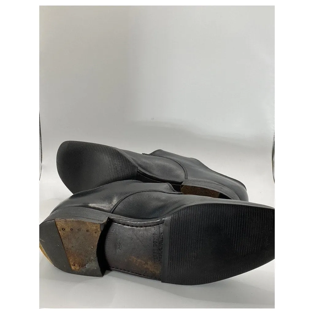 BARNEYS NEW YORK Men's Vintage Black Leather Round-Toe Monk Strap Loafer 8.5