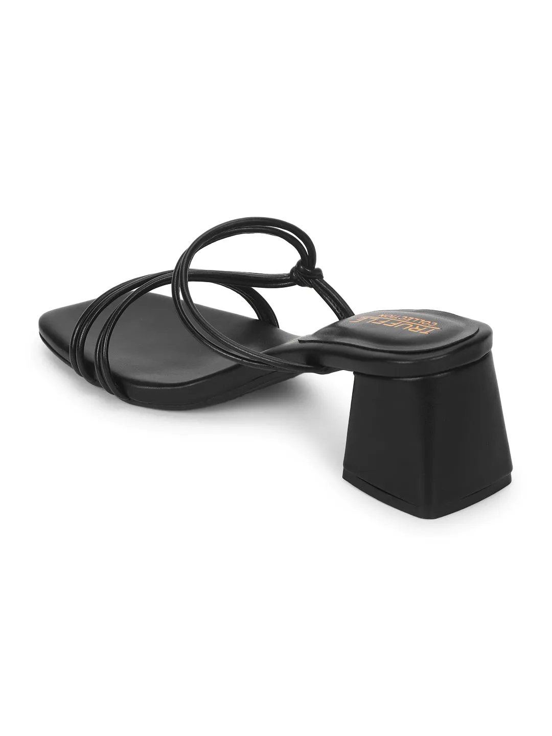Black PU Strappy Block Heel Mules (TC-ST-1300-BLK)