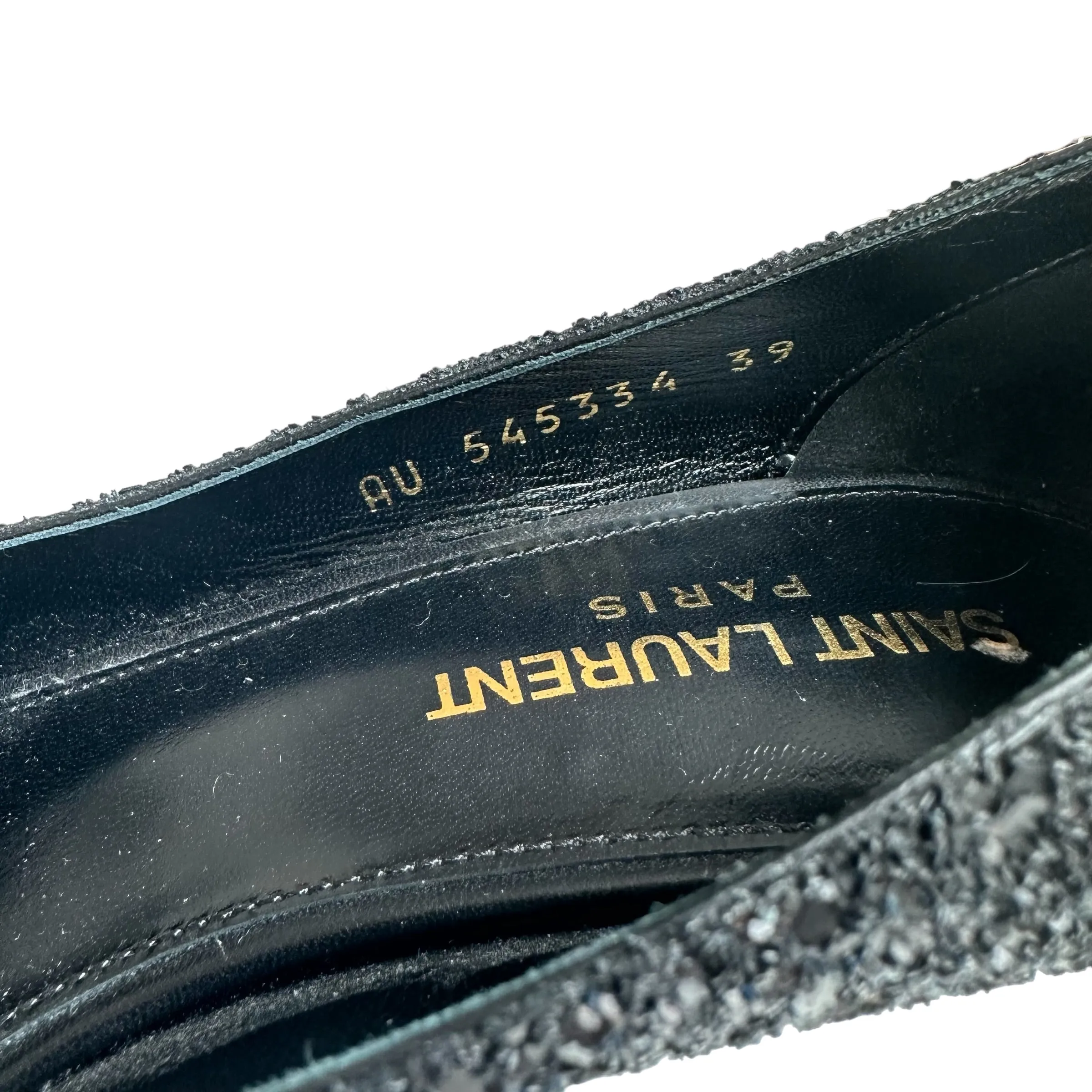 Black Sparkly Matte Heels - 9