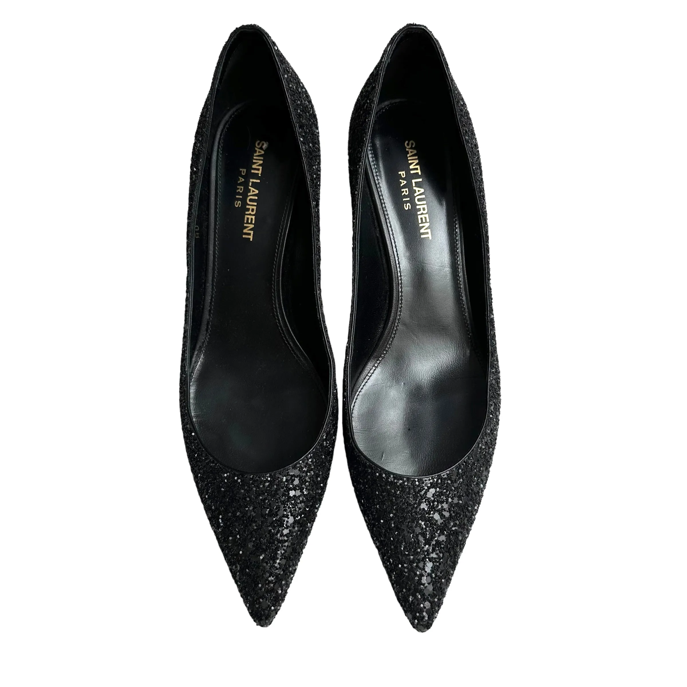 Black Sparkly Matte Heels - 9
