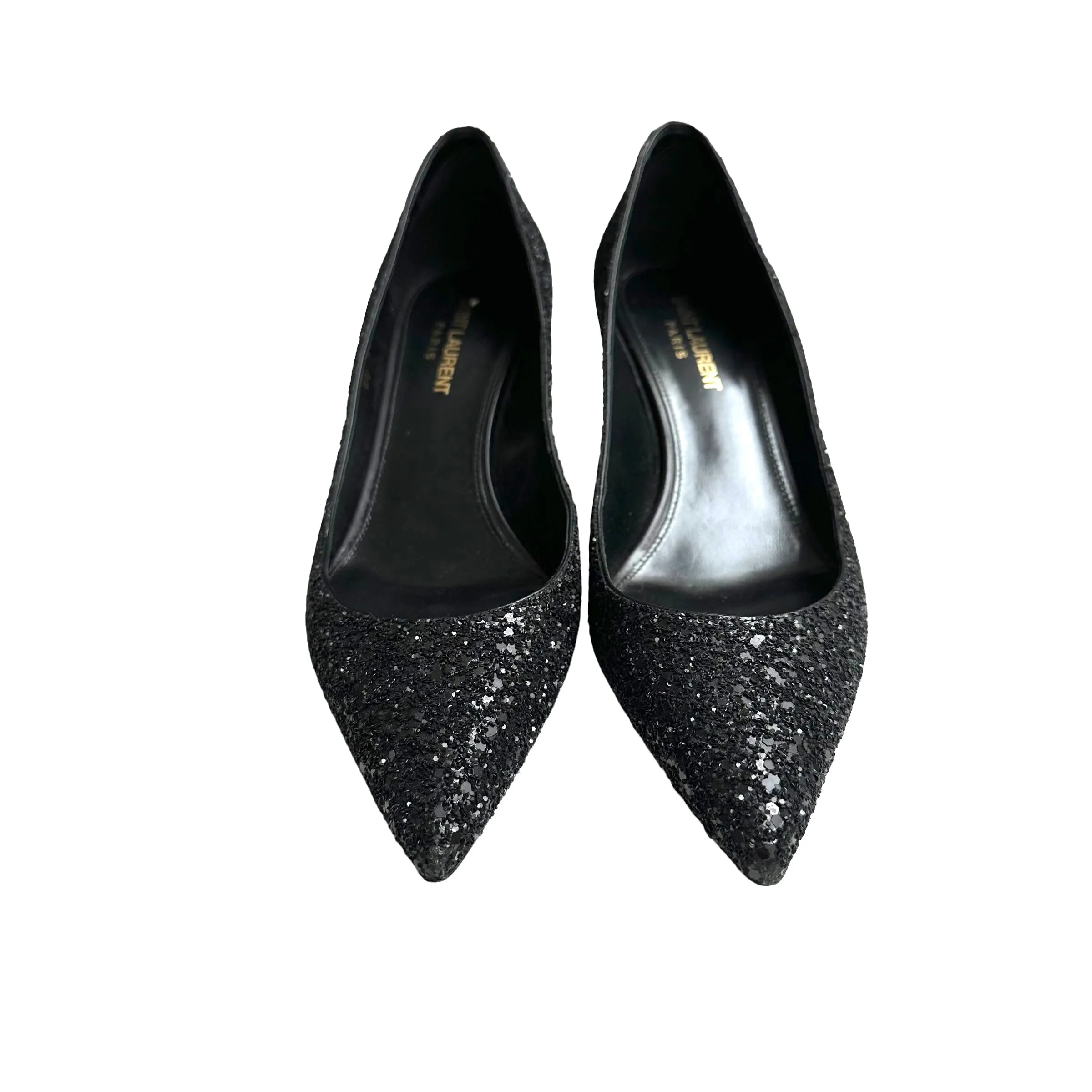 Black Sparkly Matte Heels - 9