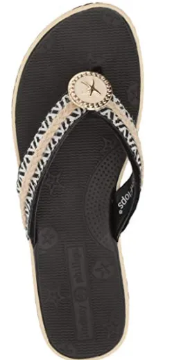 Bonnie black flip flops
