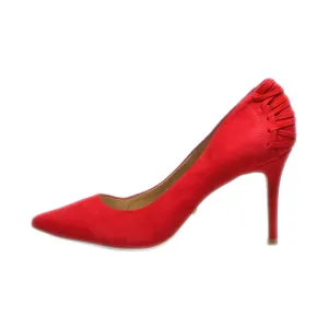 Buffalo High-Heel Shoes Suede Red Colour For Women