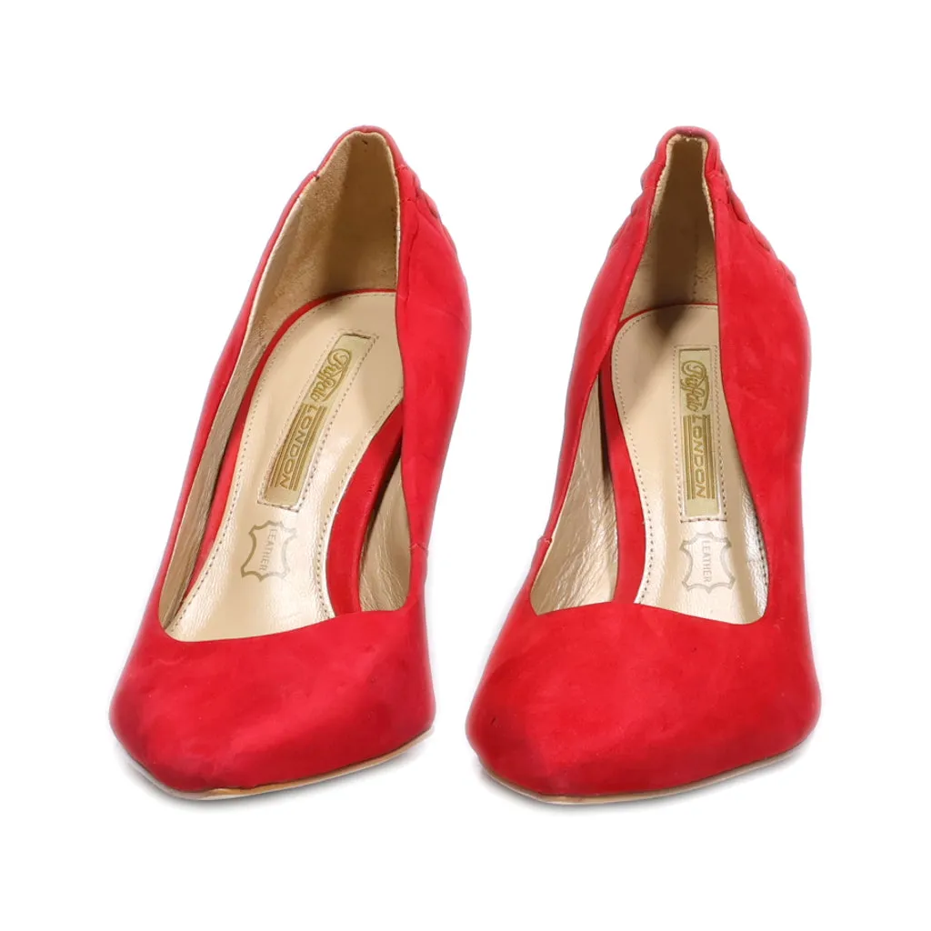 Buffalo High-Heel Shoes Suede Red Colour For Women