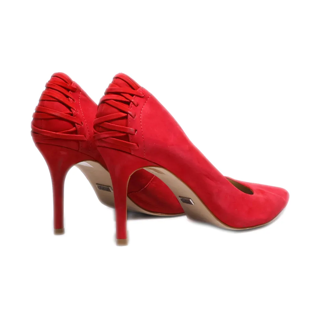 Buffalo High-Heel Shoes Suede Red Colour For Women