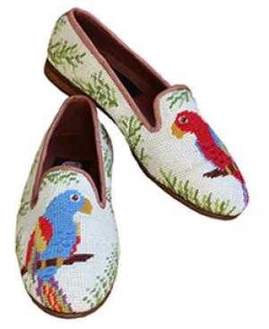 By Paige Handstitched Needlepoint Loafer Parrots