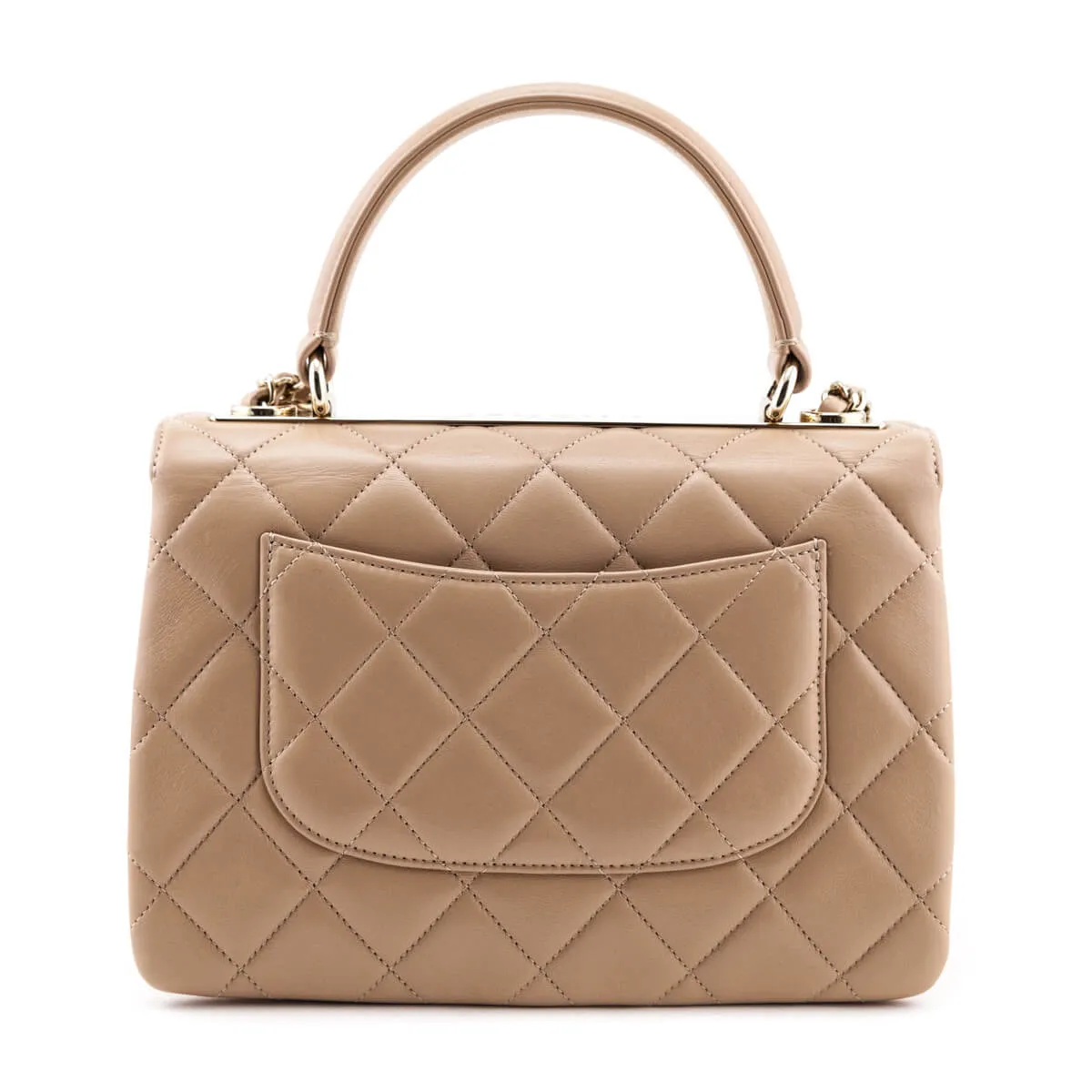 Chanel Beige Lambskin Small Trendy CC Top Handle Flap Bag