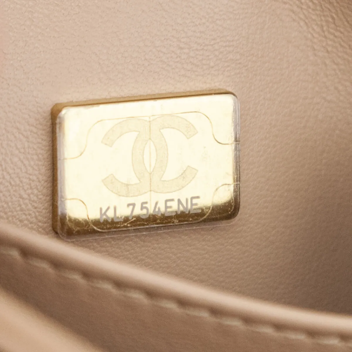 Chanel Beige Lambskin Small Trendy CC Top Handle Flap Bag
