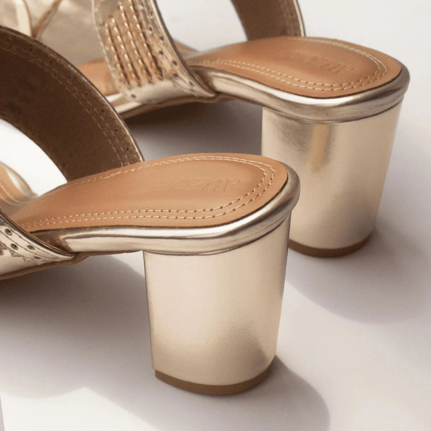 Classic Kolhapuri Golden Heels