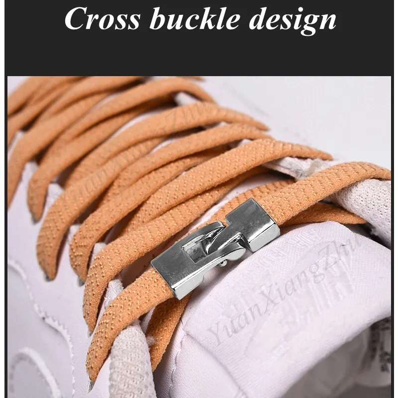 Cross buckle Elastic Shoe laces No Tie Shoelaces