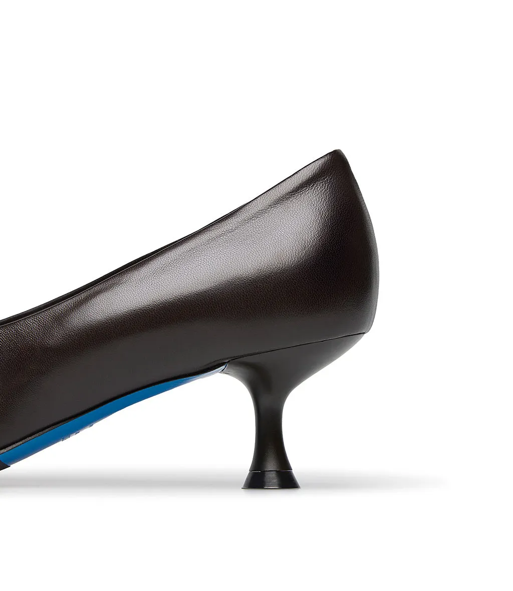 Dark brown nappa pumps