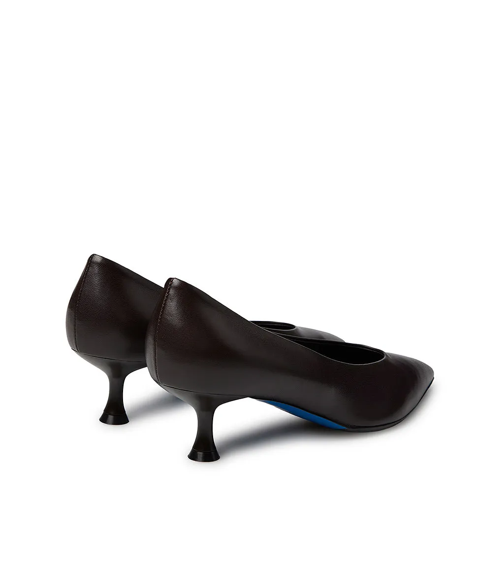 Dark brown nappa pumps