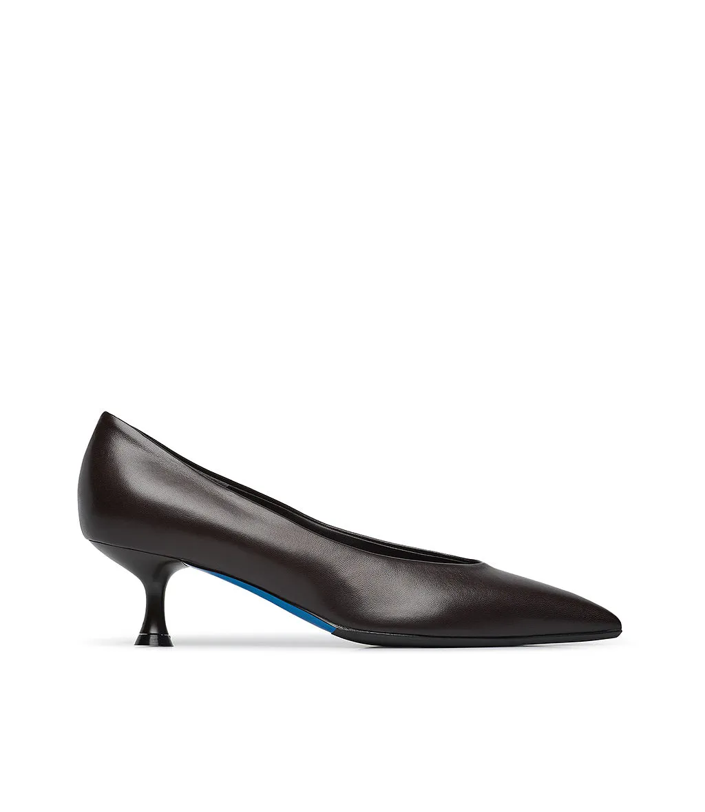 Dark brown nappa pumps