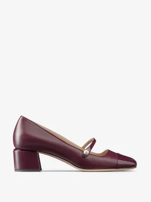 Elisa 45 garnet leather pumps