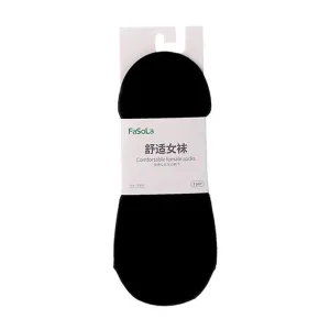 FaSoLa Women's Cotton No-Show Socks - Black, 1 Pair