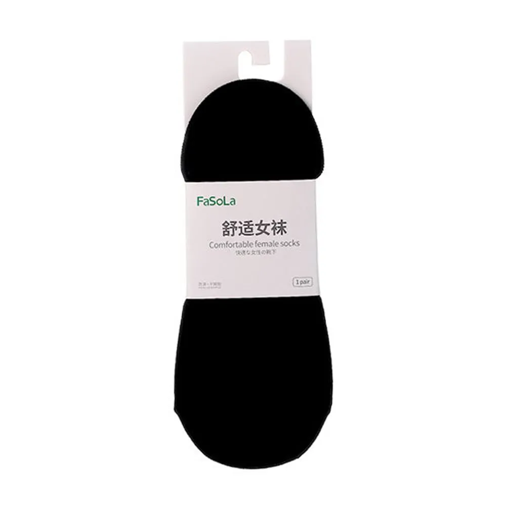 FaSoLa Women's Cotton No-Show Socks - Black, 1 Pair