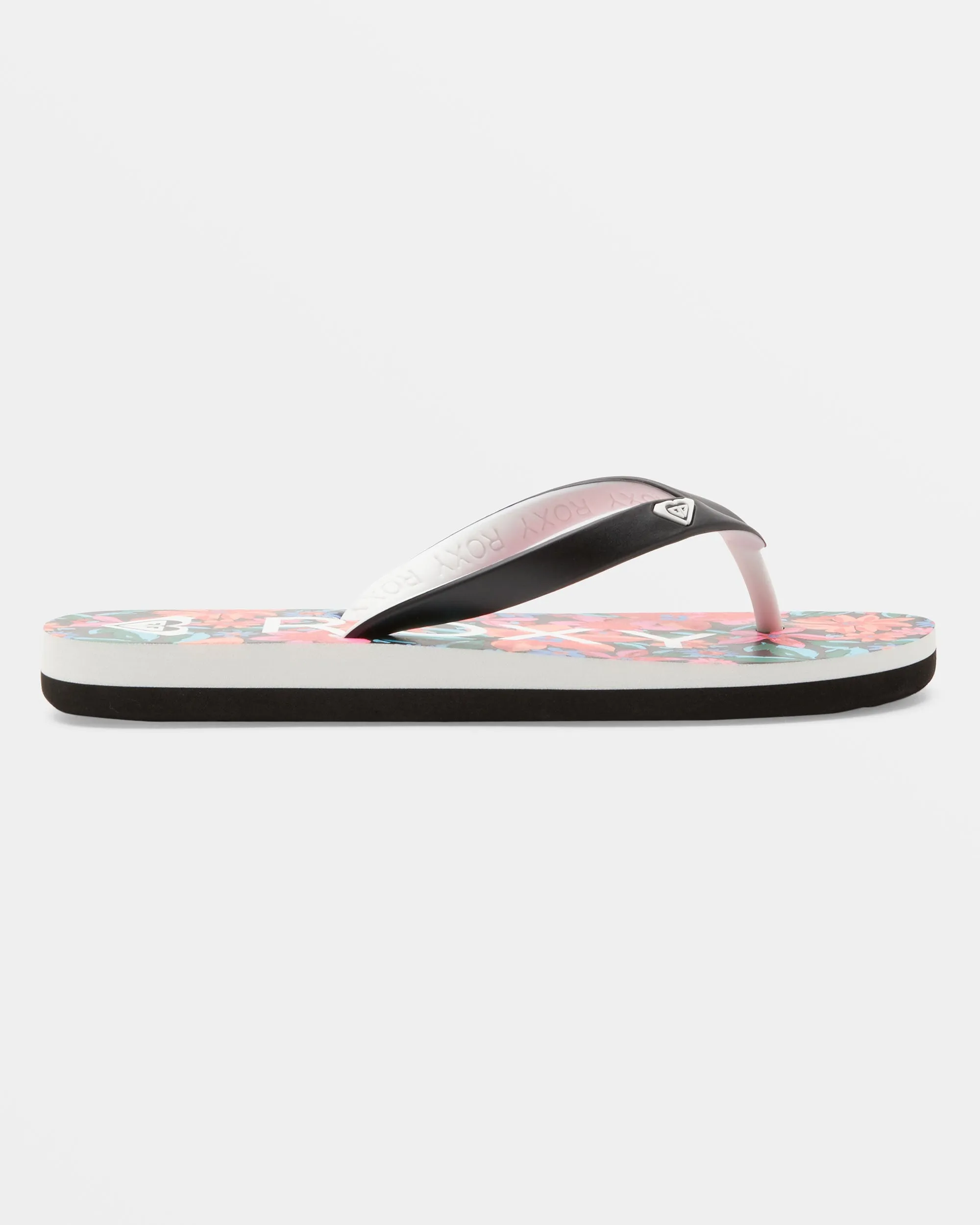 Girls 4-16 Tahiti Flip-Flops - Black/Cactus Flower
