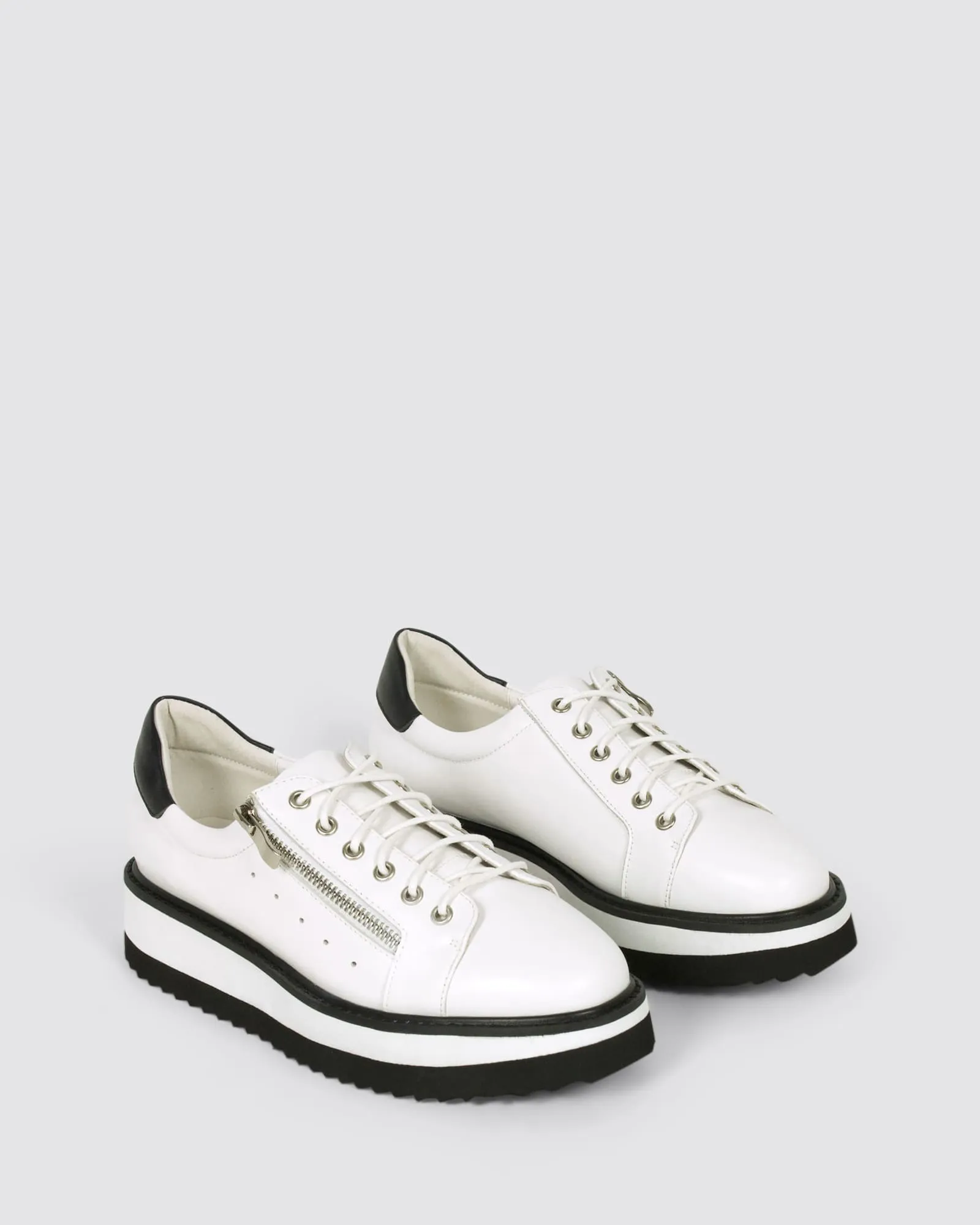 GOODLUCK PLATFORM SNEAKERS WHITE LEATHER