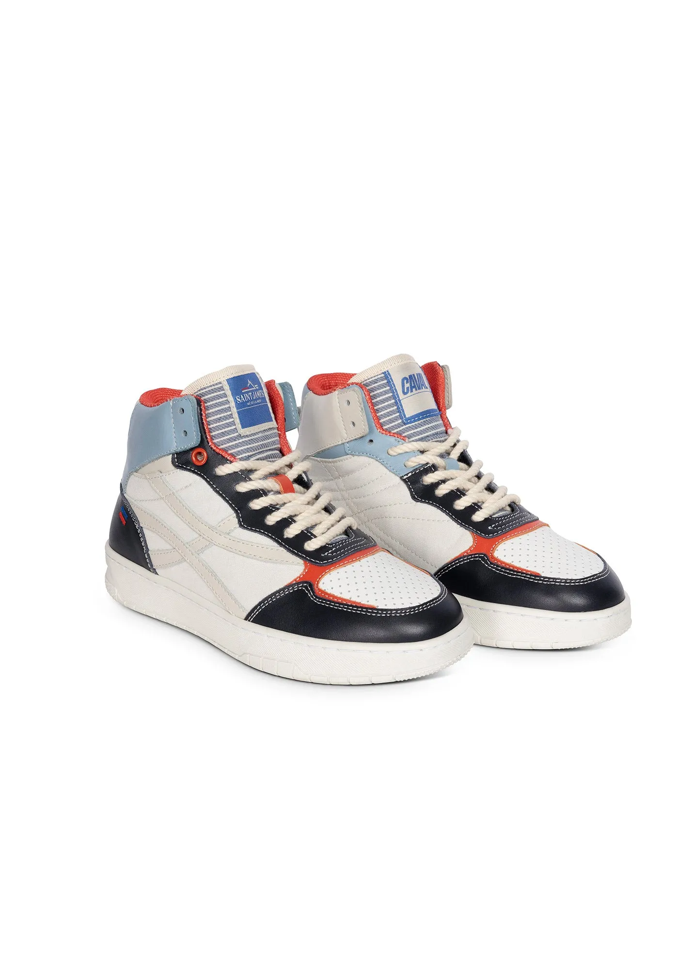 Graphic Leather Trainers  SAINT JAMES x Caval (ECUME/BASKET)