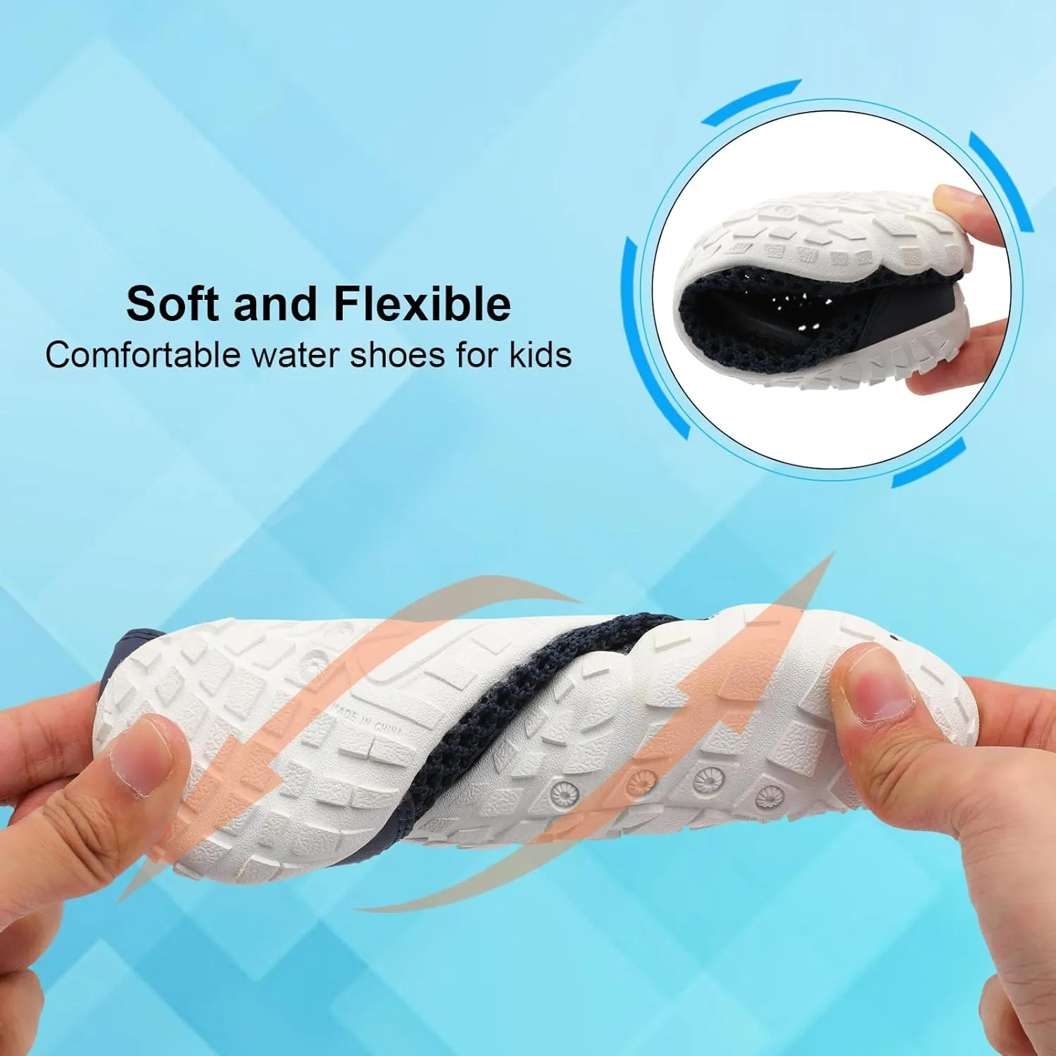 JIASUQI Kids Water Shoes for Boys Girls Barefoot Swim Beach Shoes Quick Dry Hiking Shoes Sneakers for Kids