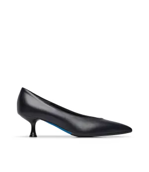 Navy blue nappa leather pumps