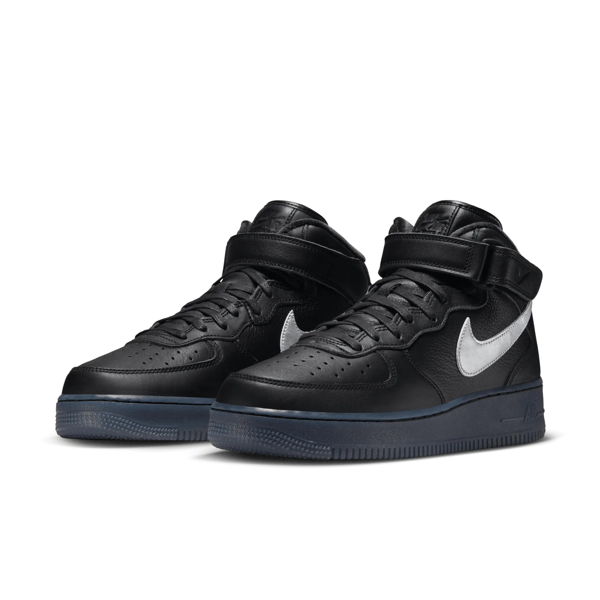 NIKE AF1 MID '07 PREMIUM "BLACK METALLIC SILVER"