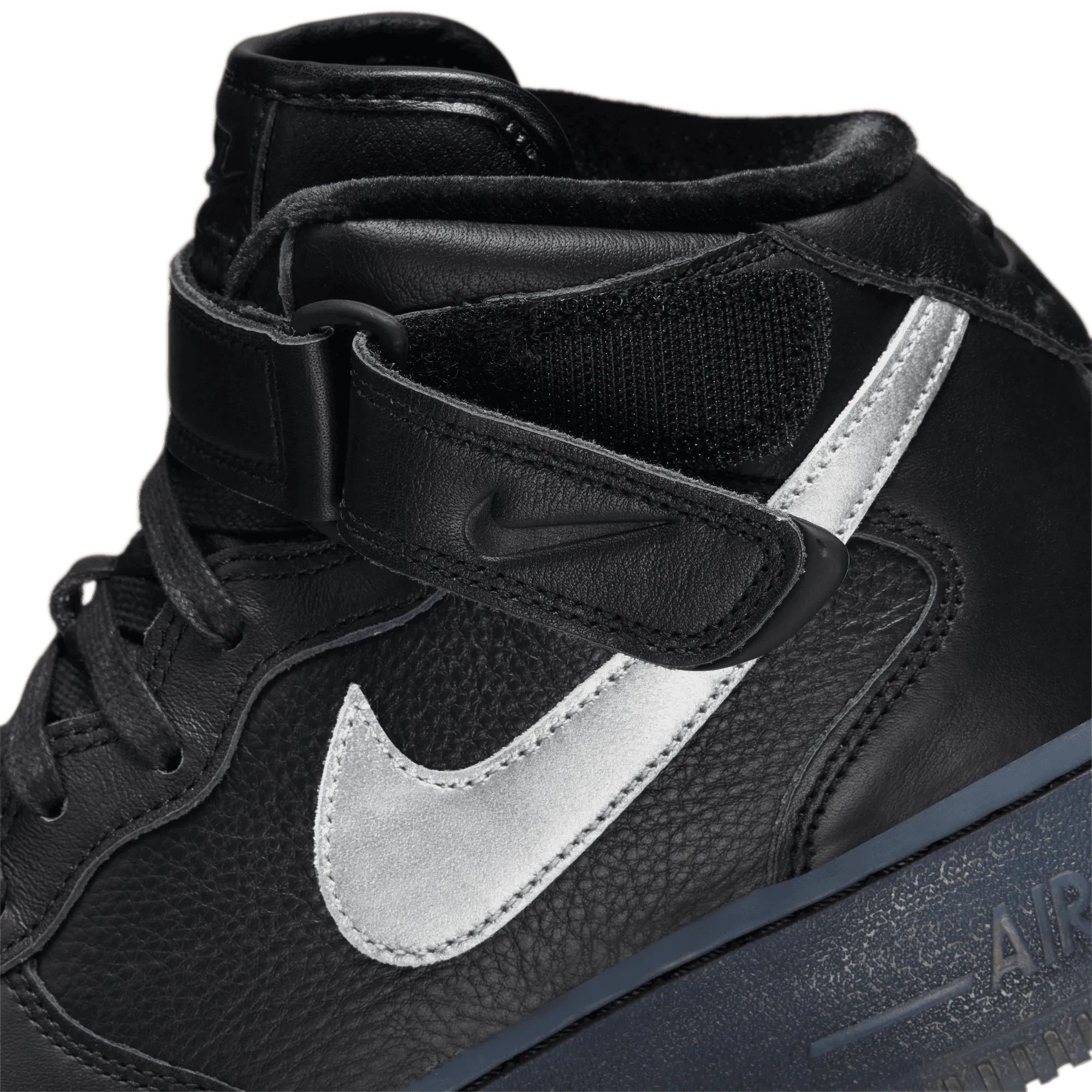 NIKE AF1 MID '07 PREMIUM "BLACK METALLIC SILVER"