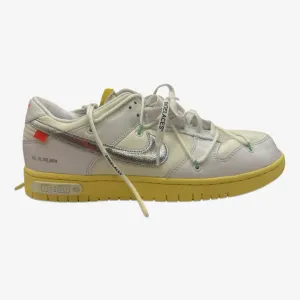 Nike x Off-White Dunk 'Lot 01' men's white leather sneakers with metallic tick