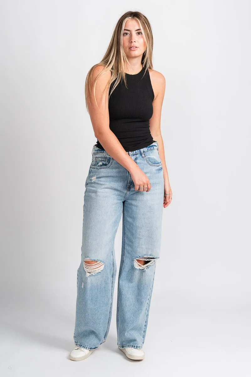 Ribbed tank top black