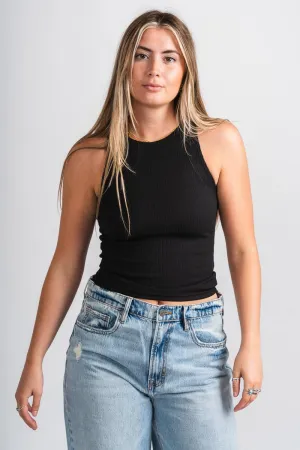 Ribbed tank top black