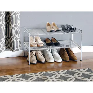 Seville Classics 2-Tier Steel Mesh Utility Shoe Rack, 26.25 W x 11.75 D x 15.75 H
