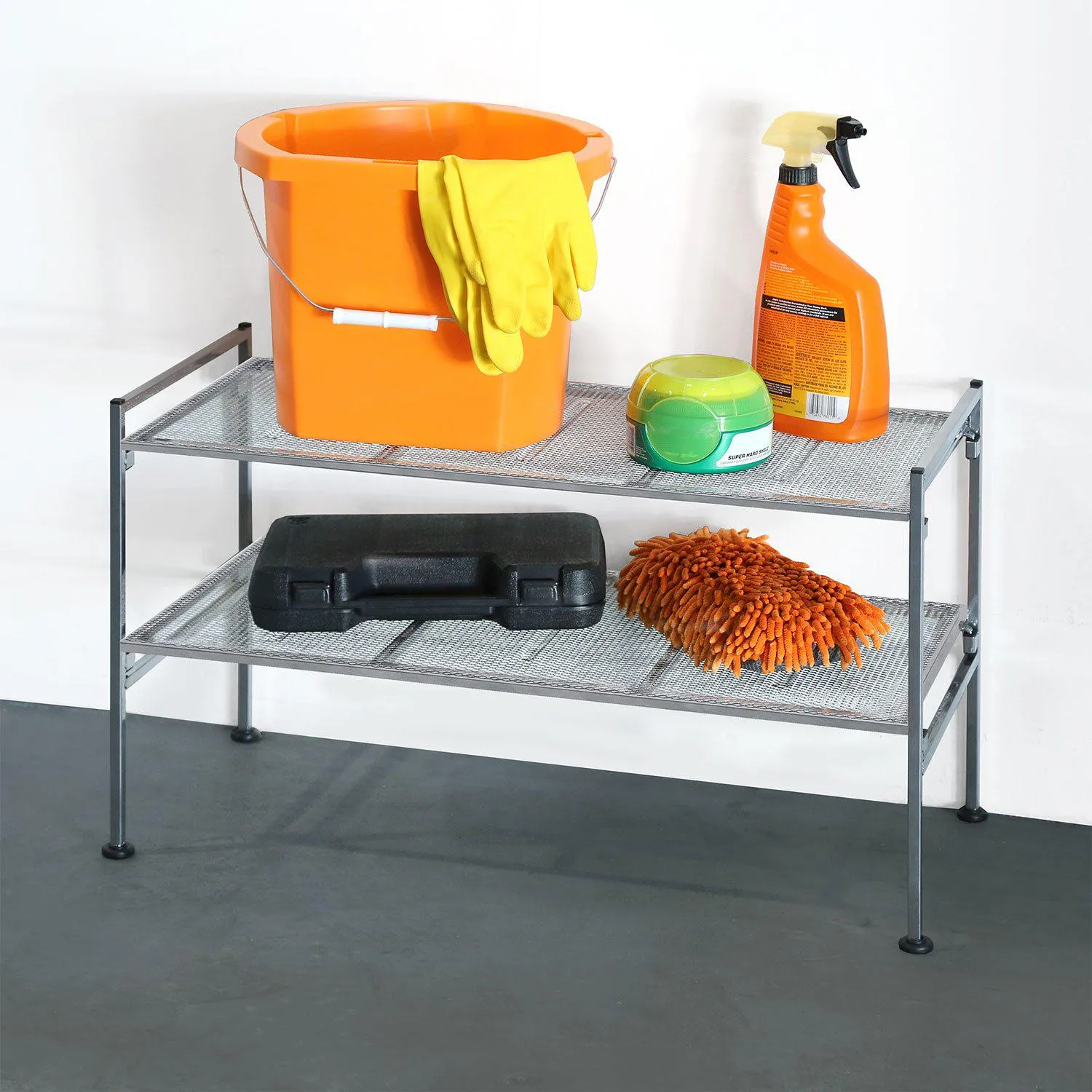 Seville Classics 2-Tier Steel Mesh Utility Shoe Rack, 26.25 W x 11.75 D x 15.75 H