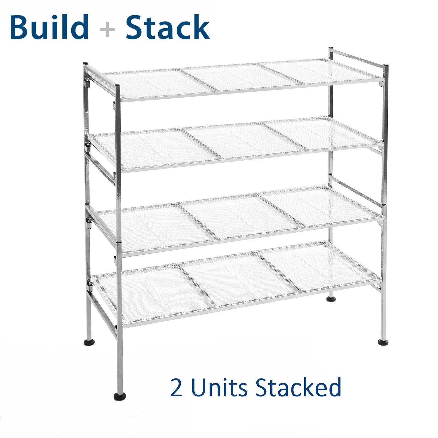 Seville Classics 2-Tier Steel Mesh Utility Shoe Rack, 26.25 W x 11.75 D x 15.75 H