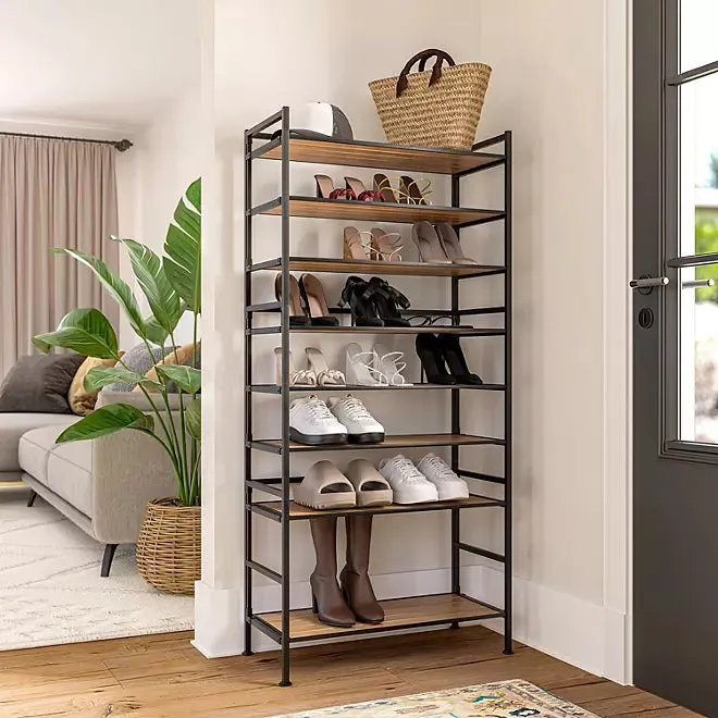 Seville Classics 3-Tier Resin Slat Shoe Rack, 26.5 W x 12.2 D x 19 H