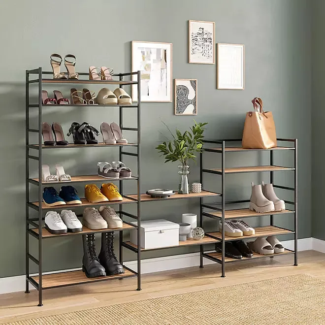 Seville Classics 3-Tier Resin Slat Shoe Rack, 26.5 W x 12.2 D x 19 H