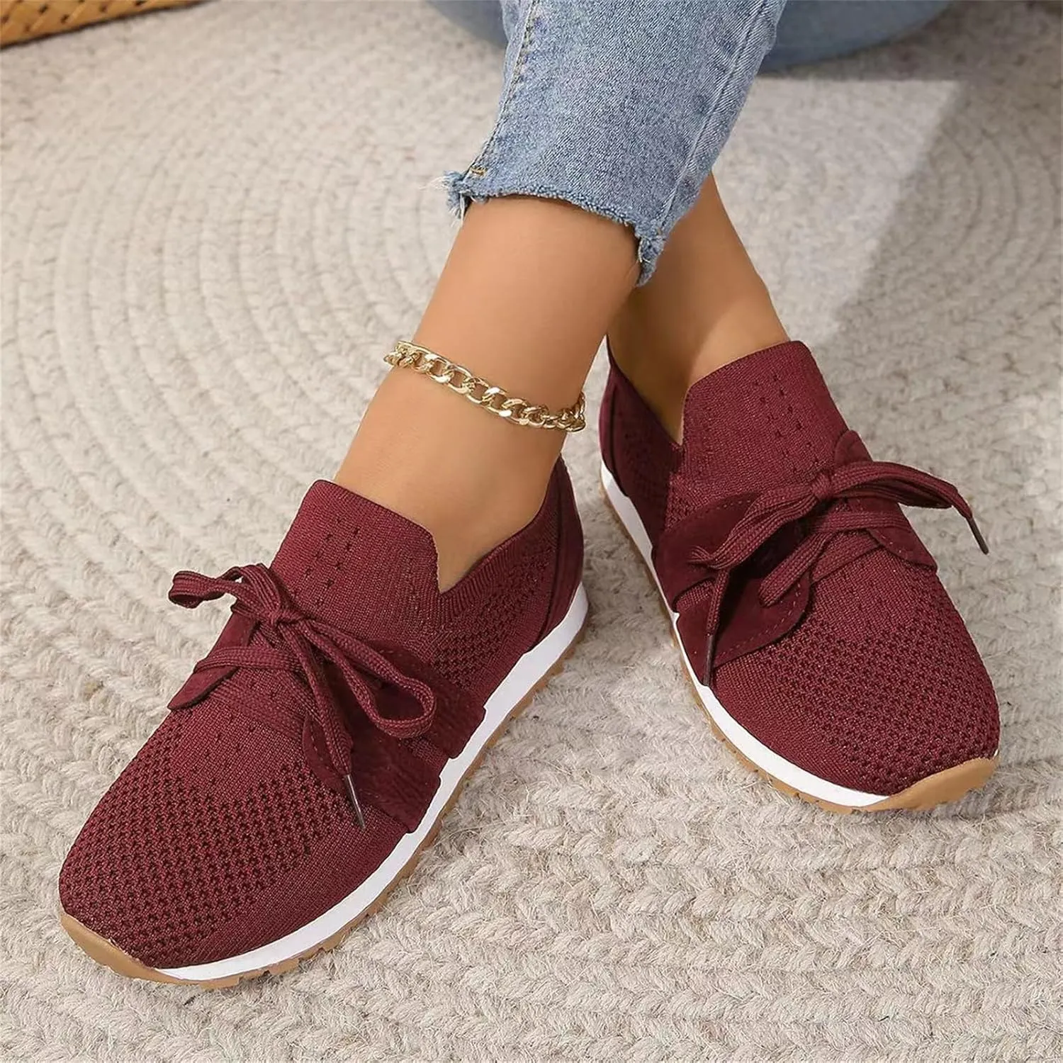 Slip On Sneakers Women Arch Support Walking Shoes Lightweight Running Jogging Classic Casual Athletic Tennis Shoes