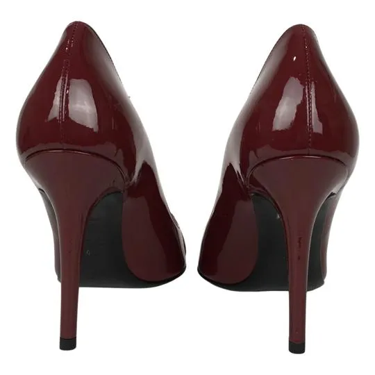 Versace Women's Gold Medusa Logo High Heel Shoes Patent Leather Red Sz 40.5